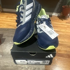 adidas Runfalcon 5 J Unisex Kids US 5 Blue/Green Mesh Athletic Sneaker JQ4485