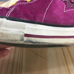 Converse Shoes Junior 6 One Star Sneakers Purple Canvas Cap Toe Lace Up Casual