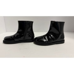 zara Black Patent Leather Ankle Boots Side Zip 11 Kid