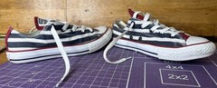 Converses All-Star Red White Blue Star Spain Ruled Tennis Shoes Youth 2.5 Euc