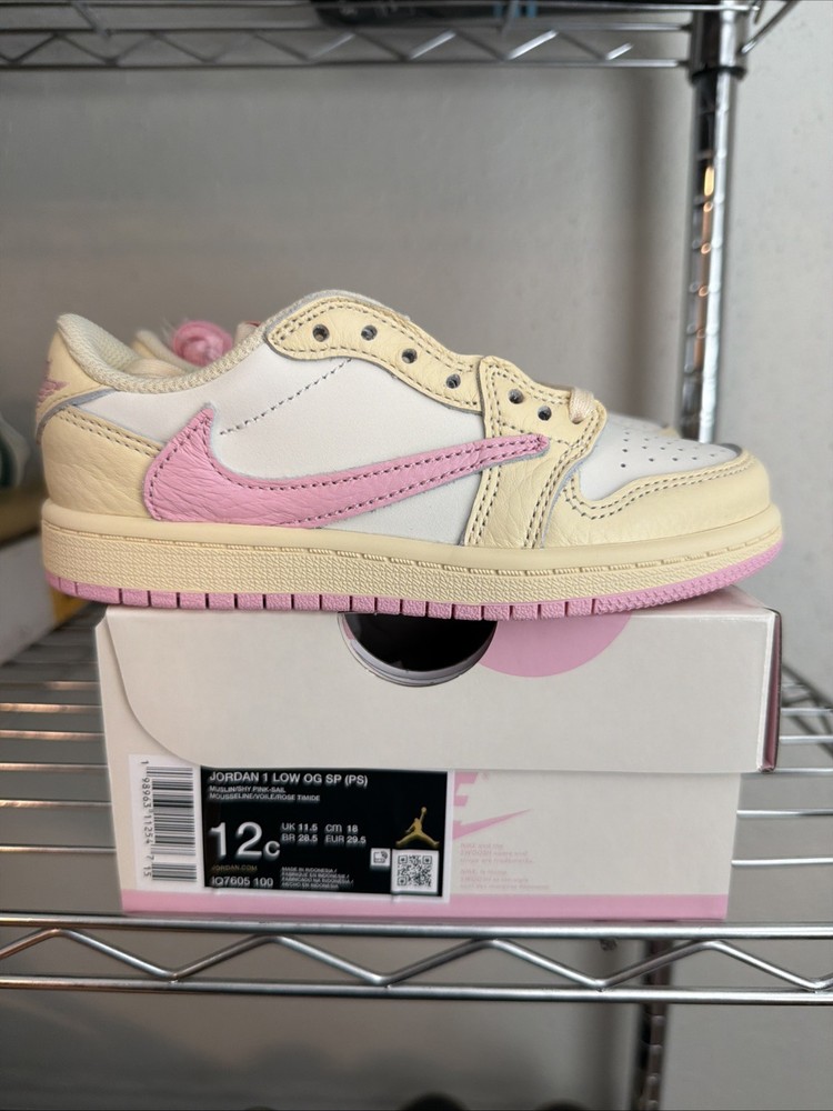 Jordan 1 Retro Low OG SP Travis Scott Shy Pink (PS) (Size 12C) IQ7605-100