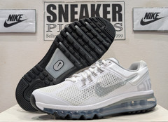 Nike Air Max 2013 (GS) – 555426 100 – Size: 6Y – White / Black – Silver – NEW !