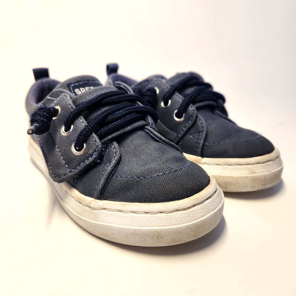 Sperry Top-Sider Kids Crest Vibe Navy Blue Canvas Sneakers Memory Foam