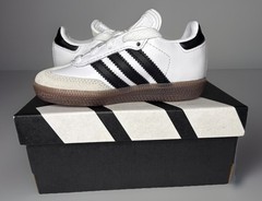 Adidas Samba J Kids Unisex Boys Girls Indoor Soccer Shoes White Black Size 8 K
