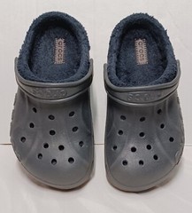 Crocs Classic Black Lined Comfort Slip-on Shoes w/Ankle Strap Junior’s Size 2/4