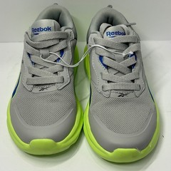 Reebok Kids Grey Lime Green Blue Running Shoes Sneakers Size 12