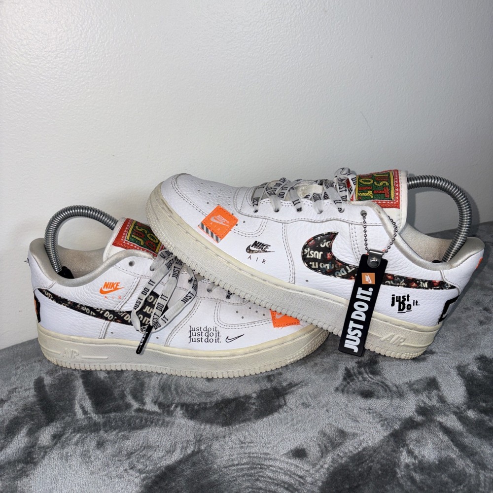 Nike Air Force 1 Just Do It Pack JDI White Black Orange (AO3977-100) 5.5Y/W7