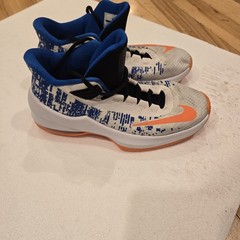 Nike Air Max Infuriate 2 Mid GS In White Blue Cone Colorway. Size 5.5Y