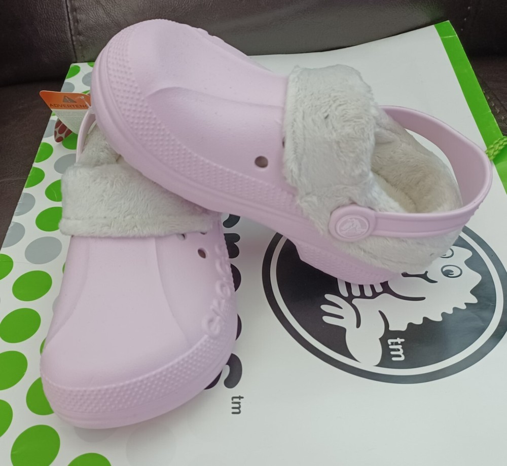 CROCS POLAR BLITZEN MAMMOTH KID BAYA CLOG SHOE~Pink White~Toddler C12/13~NWT