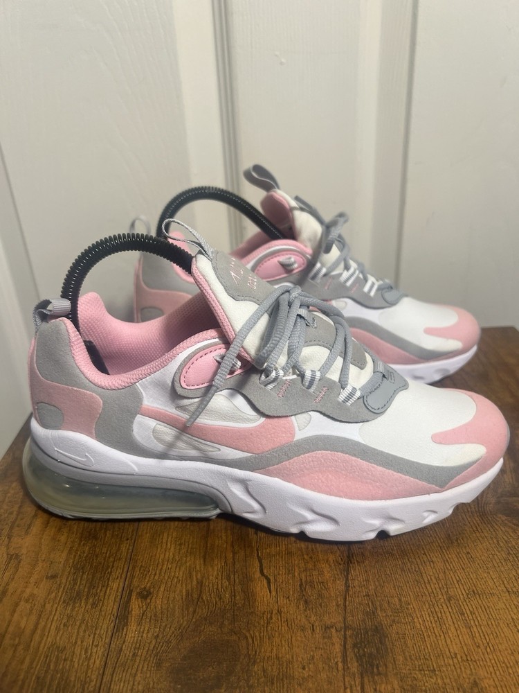 Nike Air Max 270 React Shoes Women’s Size 5.5 White Pink Gray BQ0103-104 B5
