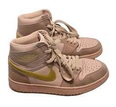 🩷 Nike Air Jordan 1 Mid SE GS Size 8Y GUC Coral Pink Gold 2019 852542-600