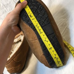 UGG Slippers Size 5 Loafer Lined Moccasin Suede Brown solid 1974