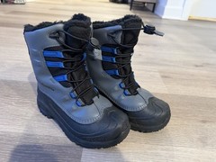 Columbia Youth Boys Bugaboot Celsius Waterproof Winter Boots Gray Indigo Size 3