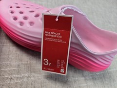 NIKE ReactX Rejuven8 GS size 3Y Pink Pinksicle Metallic Silver Slip On Shoes