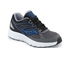 New SAUCONY Kid’s Cohesion 14 LTT Black / Grey / Blue Shoes Sneakers Size 4.5 W