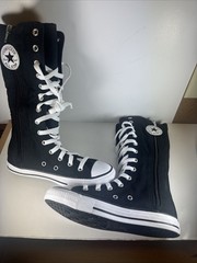 Converse Chuck Taylor All Star XX Size 2 Girls Black White Shoes Lace Up Zipper