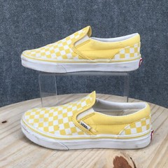 Vans Shoes Youth 5.5 Classic Checkerboard Slip On Comfort 721356 Yellow Canvas