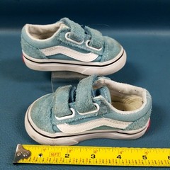 Vans Aqua Blue Low Old Skool Suede Skate Shoes Toddler Sz 4.0