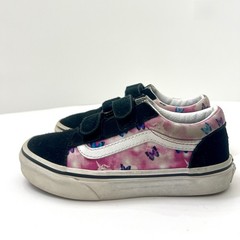 VANS Old Skool Little Kids Size 1.5 Butterfly Strap Shoes Black Pink