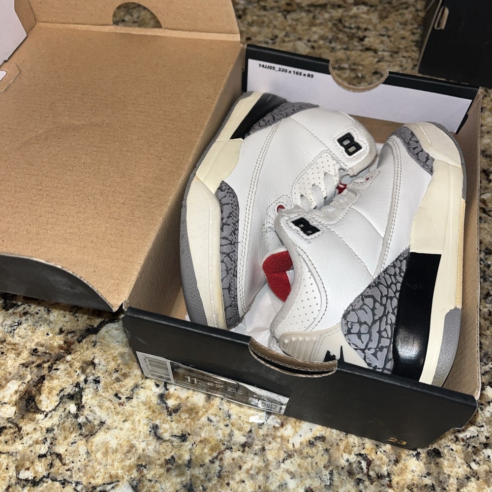 Nike Air Jordan 3 Retro Size 11c White Cement Reimagined (PS) DM0966-100