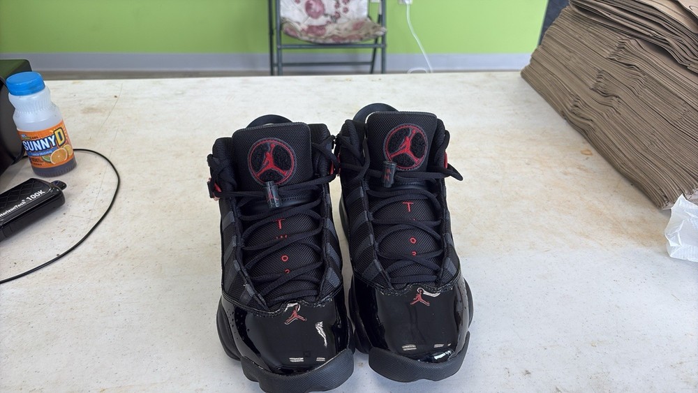 Jordan 6 Rings Black/RedSneaker US 9 Leather Basketball Air Jordan