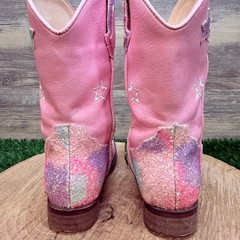 Unknown Youth – Size 10 – Pink Glitter Unicorn Stars Cowboy Boots