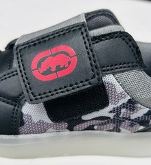 Ecko Unltd. Black/Gray Camo Light-up Sneakers w/hook & loop strap~Kids sz 9~NWT
