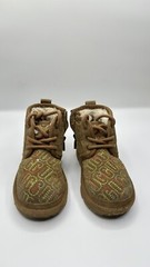 UGG Neumel II Graphic Stitch Logo Toddler Size 9 Chestnut Brown Side Zip Boots