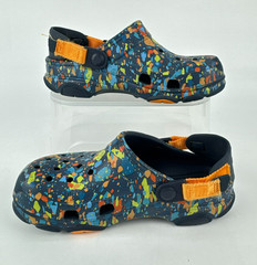 Crocs Child Classic All Terrain Terrazzo Clog J3 Navy Splatter Adjustable Strap