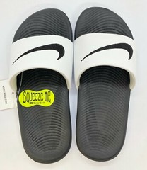 Nike Youth Kawa Slides (GS/PS) – ‚White Black‘ – *Size 2Y* – [819352-100]