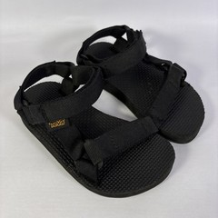 Teva Original Universal Kids Size 10 Black Hook And Loop Sandals