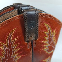 Ariat Youth – Size 4 – Brown/Orange Square Toe Cowboy Boots Style 10007837