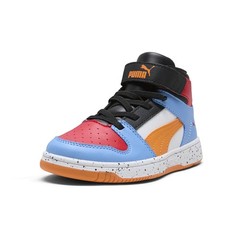 Puma Unisex-Child Rebound Layup Mid Hook and Loop Shoes, White-Rickie