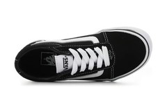 Boy’s Girl’s Vans Youth Ward Sneakers Skate Shoes Size 3 Black Canvas Suede NEW