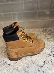 Timberland 6-Inch Premium Wheat Leather Lace-Up Boots Kids US 4 EU 36 UK 3.5