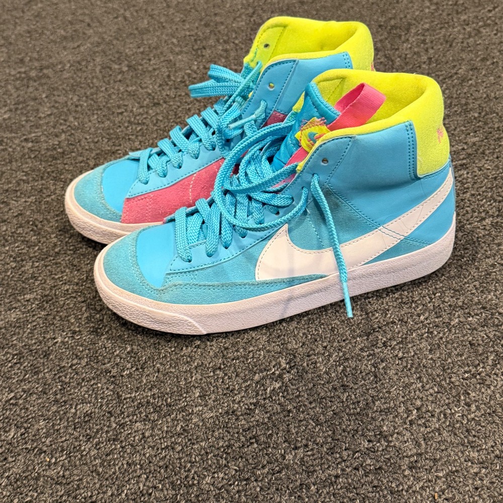 Nike Blazer Mid ’77 Dance DQ6084-400 Youth Size 4.5Y Blue Pink Green Sneaker