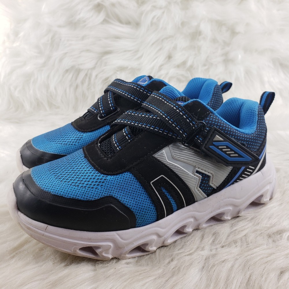 ATHLETIC WORKS Black Blue white Light Up Casual Shoes Youth Size US 2 EUR 33.5