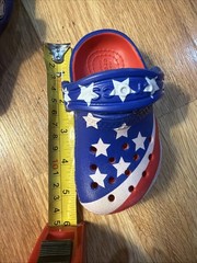 Crocs Classic Clogs American Flag Patriotic size C4 C-4 Toddler / Baby EUC