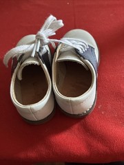 Footmates Cheer 8401 Saddle Shoes for Children Navy White, Lace-Up, Size 5.0