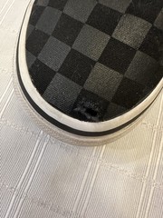 VANS Asher Checkerboard Check Canvas Slip On Shoes Pewter Black M 6 W 7.5
