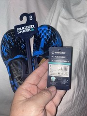 Rugged Shark Kids Size 8 Black/blue Multicolor Clog Water Shoe