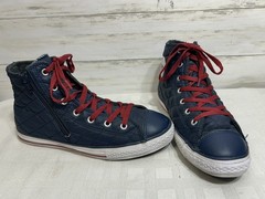 CONVERSE Chuck Taylor SIDE ZIP Blue QUILTED Junior Youth Size 6 Boy Girl Shoe