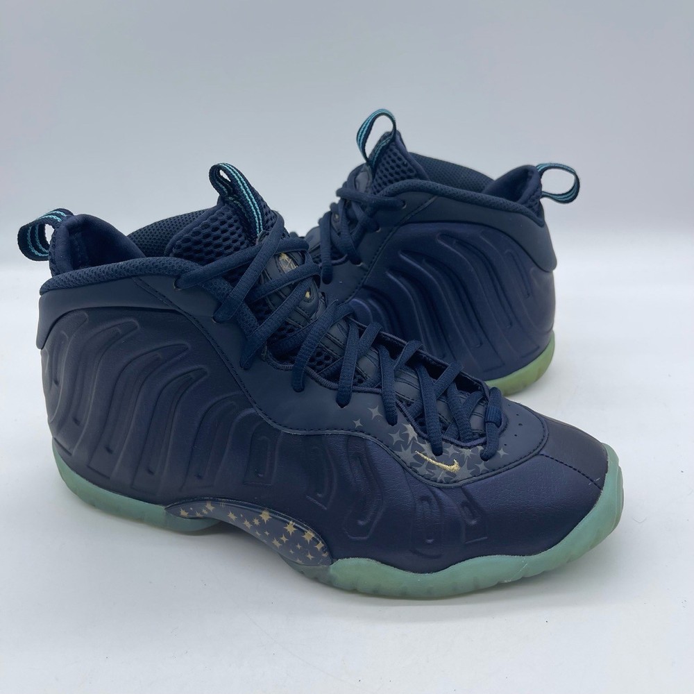 Nike Air Foamposite One CZ6547-400 Youth Size 7Y Obsidian Metallic Gold Sneakers