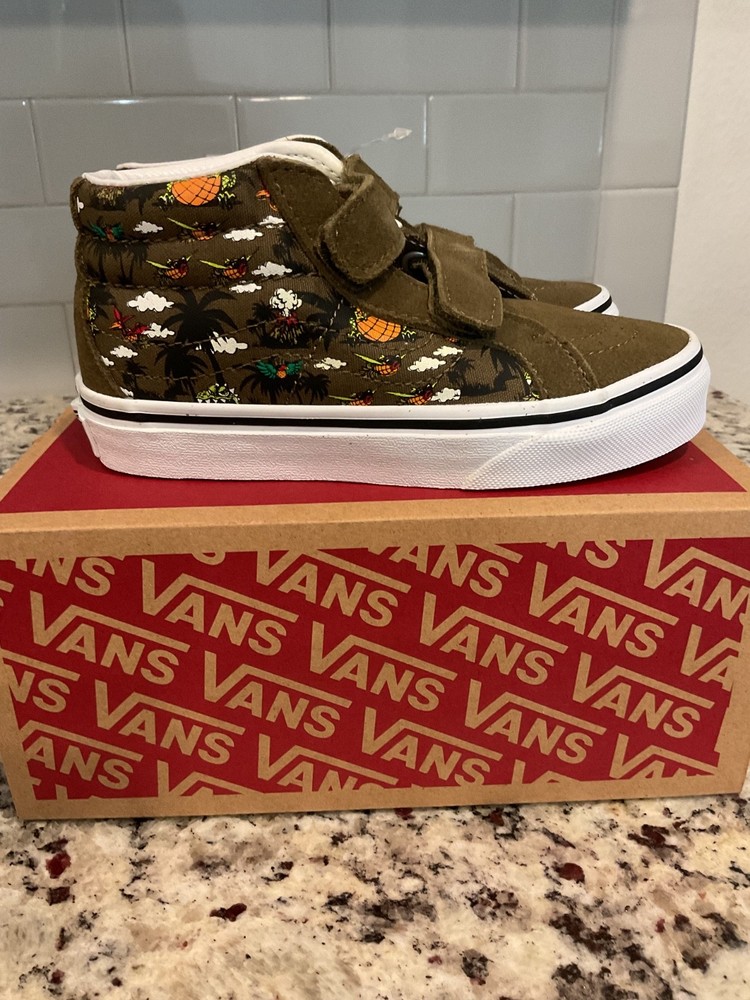 VANS Sk8-Mid Reissue V (Pineapple Dino) Skate Shoes Sneakers Green Sz 12.5 kids