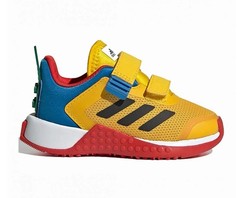adidas LEGO Sport CF I Kids Sneakers Yellow Colorblock Hook & Loop 7K FY8441