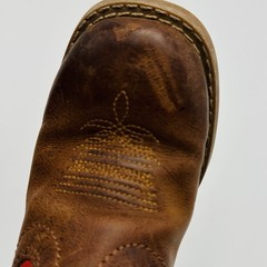 Justin Canter CHILDS 9D Boot Brown Red Western Cowboy Leather Pull On Scuffs