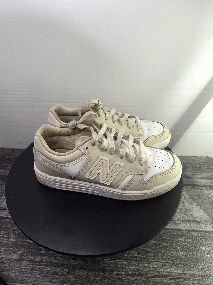 New Balance 480 Youth Size 2 Beige/White