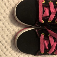 Heelys Size 2 Girls Pink Blue Yellow Black Skater Shoe Wheels Great Shape