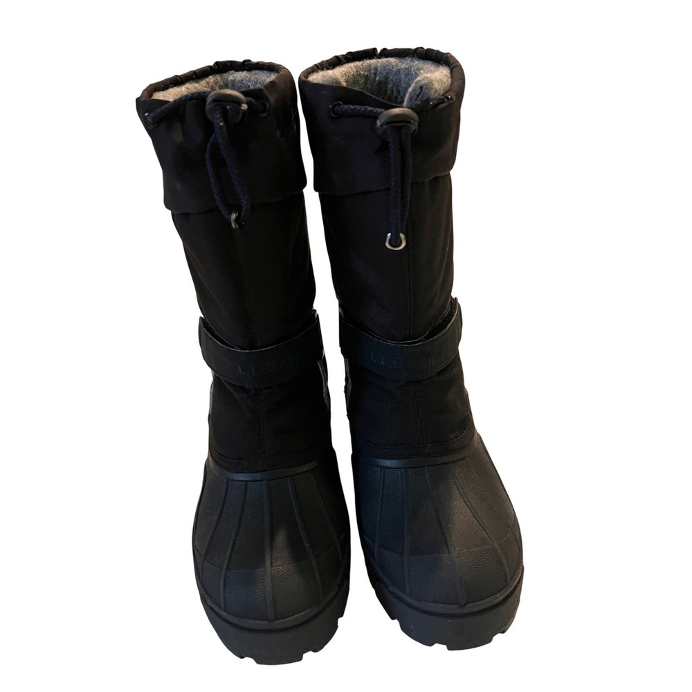 LL Bean Kids Snow Boots Black/purple Winter Cold Weather Insulated Buckle