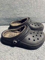 Crocs Classic 203506 Brown Fur Lined Clogs Dual Comfort Child Sz 11C *GR8 Shape*